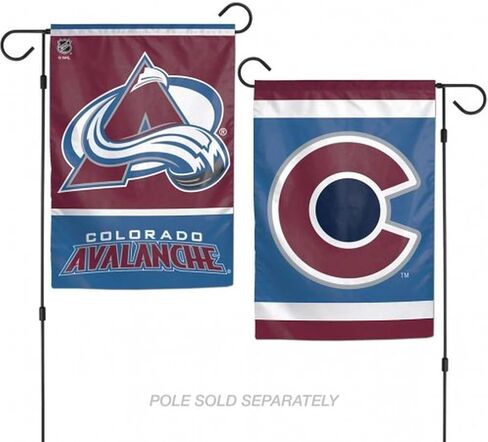 Wincraft NHL Colorado Avalanche Flag12x18 نمط الحديقة علم على الوجهين، ألوان الفريق، مقاس واحد in Saudi Arabia