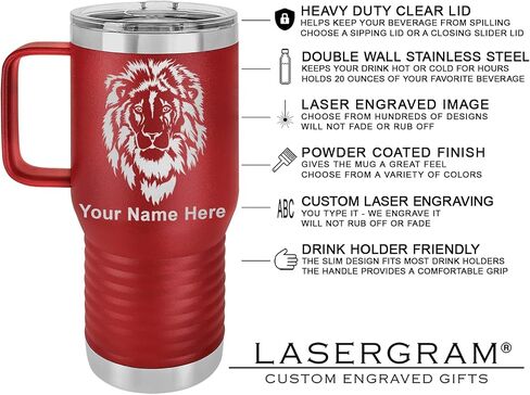 LaserGram 15oz Vacuum Insulated Coffee Mug, High Wing Airplane, Personalized Engraving Included (White) in Saudi Arabia
