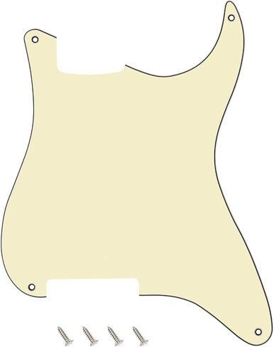 Banworks Blank Custom Outline Strat Pickguard 3 Ply 4 Holes DIY Guitar Scratch Plate for Fender Stratocaster Strat ST Style Electric Guitars JT/HB-12 Vintage White in Saudi Arabia