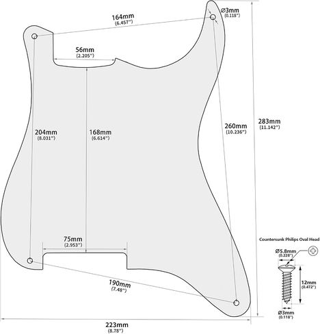 Banworks Blank Custom Outline Strat Pickguard 3 Ply 4 Holes DIY Guitar Scratch Plate for Fender Stratocaster Strat ST Style Electric Guitars JT/HB-12 Vintage White in Saudi Arabia