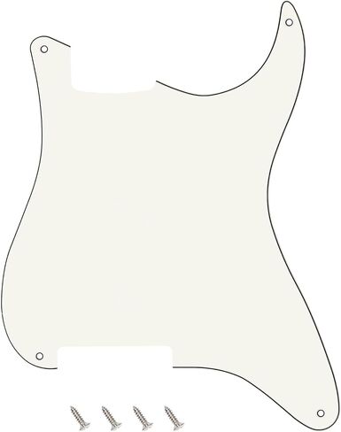 Banworks Blank Custom Outline Strat Pickguard 3 Ply 4 Holes DIY Guitar Scratch Plate for Fender Stratocaster Strat ST Style Electric Guitars JT/HB-12 Vintage White in Saudi Arabia