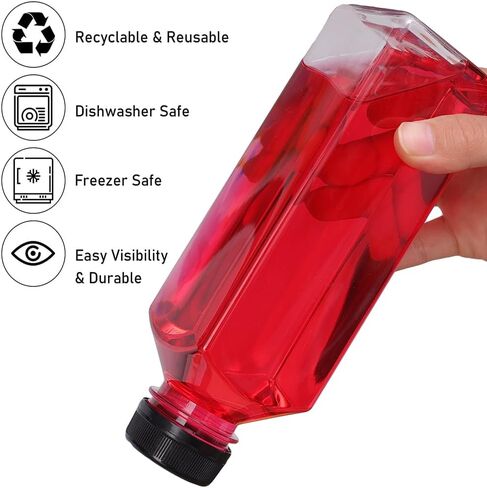1PCS Transparent Juice Bottles with Caps Empty Clear Containers with Seal Lids for Home DIY Water Other Beverages (250ML,13 * 5.3cm) in Saudi Arabia