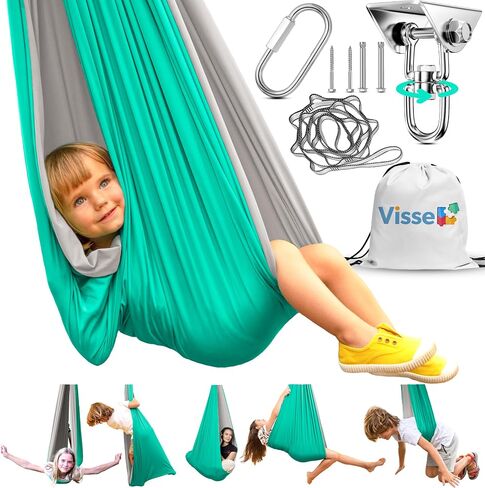 Sensory Swing for Kids Indoor - Calming Cocoon Therapy Swing 360° Hardware - Holds 300lbs - Indoor Outdoor Sensory Hammock - Autism ADHD SPD Trusted Sensory Support in Saudi Arabia