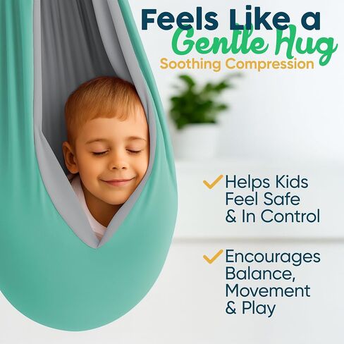 Sensory Swing for Kids Indoor - Calming Cocoon Therapy Swing 360° Hardware - Holds 300lbs - Indoor Outdoor Sensory Hammock - Autism ADHD SPD Trusted Sensory Support in Saudi Arabia