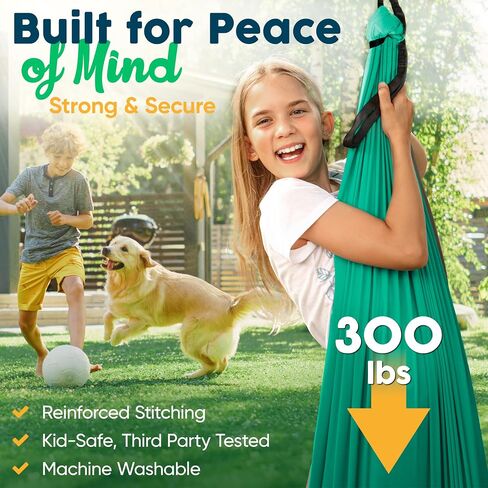 Sensory Swing for Kids Indoor - Calming Cocoon Therapy Swing 360° Hardware - Holds 300lbs - Indoor Outdoor Sensory Hammock - Autism ADHD SPD Trusted Sensory Support in Saudi Arabia
