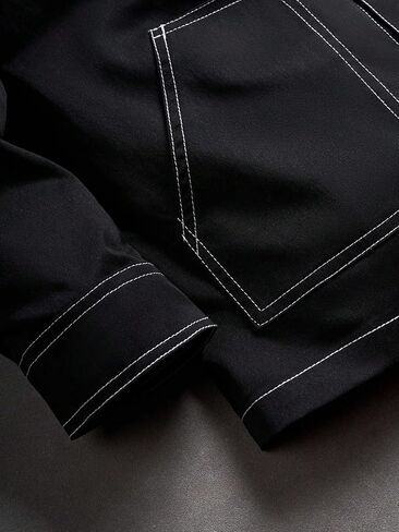 Men's Trendy Workwear Jacket With Buttoned Collar, Multi-Pocket Design, Casual Outdoor Streetwear in Saudi Arabia