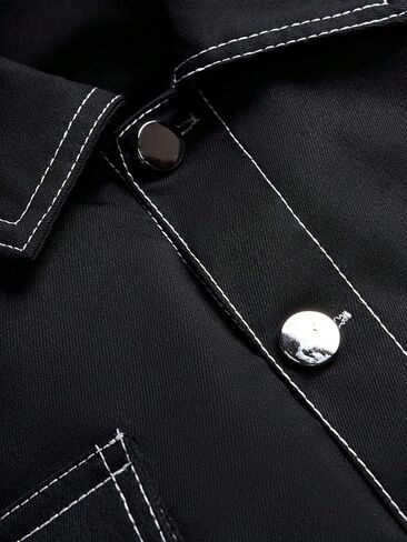 Men's Trendy Workwear Jacket With Buttoned Collar, Multi-Pocket Design, Casual Outdoor Streetwear in Saudi Arabia