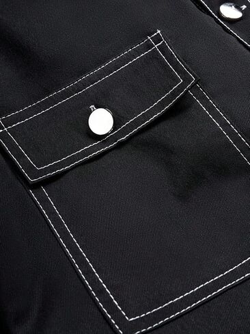 Men's Trendy Workwear Jacket With Buttoned Collar, Multi-Pocket Design, Casual Outdoor Streetwear in Saudi Arabia