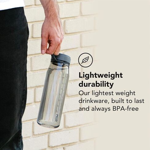 MiiR Everywhere Bottle 33oz - Lightweight and Durable Recycled Plastic Water Bottle, Dishwasher Safe Water Bottle with Silicone Splash Guard for Spill-Free Sipping in Saudi Arabia