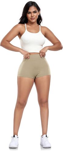 Women's Workout Running Shorts High Waist Tummy Control Yoga Shorts Quick Dry Athletic Leggings in Saudi Arabia