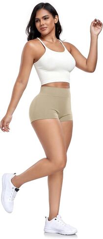 Women's Workout Running Shorts High Waist Tummy Control Yoga Shorts Quick Dry Athletic Leggings in Saudi Arabia