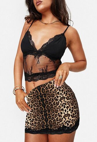 تنورة نسائية سوداء صغيرة عالية الخصر تمتد Bodycon الدانتيل تنحنح التنانير الصغيرة in Kuwait