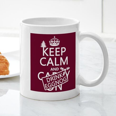 كوب CafePress Keep Calm And Drink Eggnog سعة 11 أونصة (325 مل) كوب قهوة من السيراميك in Saudi Arabia