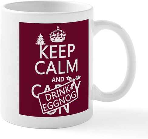 كوب CafePress Keep Calm And Drink Eggnog سعة 11 أونصة (325 مل) كوب قهوة من السيراميك in Saudi Arabia