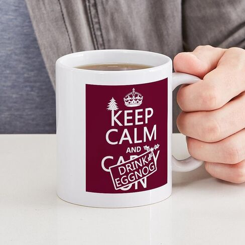 كوب CafePress Keep Calm And Drink Eggnog سعة 11 أونصة (325 مل) كوب قهوة من السيراميك in Saudi Arabia