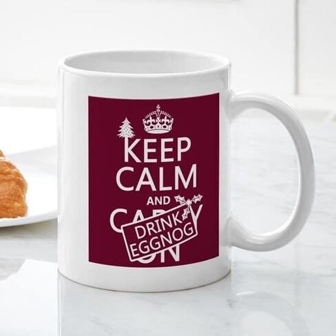 كوب CafePress Keep Calm And Drink Eggnog سعة 11 أونصة (325 مل) كوب قهوة من السيراميك in Saudi Arabia