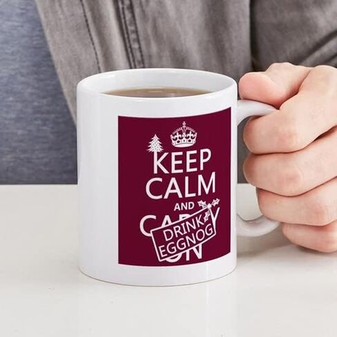 كوب CafePress Keep Calm And Drink Eggnog سعة 11 أونصة (325 مل) كوب قهوة من السيراميك in Saudi Arabia