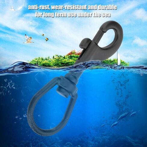 Tbest Stainless Steel Double Ended Bolt Snap Hook Swivel Eye Snap Bolt Hook Kit Diving Accessory (100mm Black) in Saudi Arabia