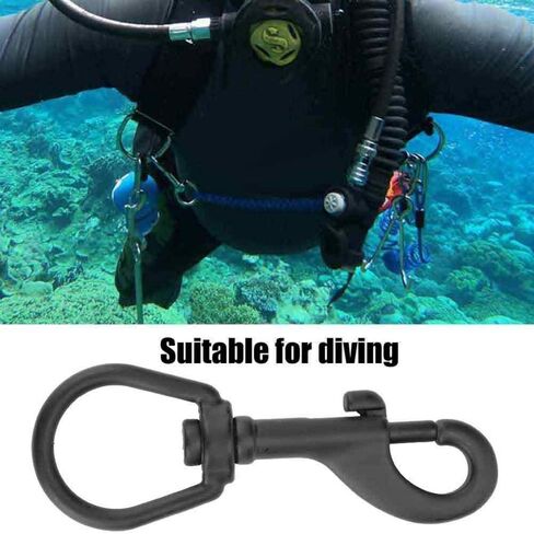 Tbest Stainless Steel Double Ended Bolt Snap Hook Swivel Eye Snap Bolt Hook Kit Diving Accessory (100mm Black) in Saudi Arabia