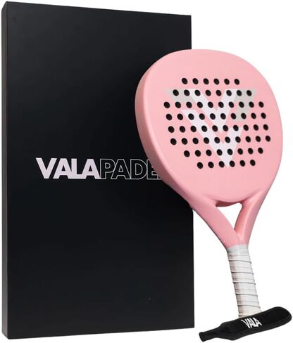 مضرب VALA One Padel - ألياف الكربون خفيفة الوزن، تصميم ممتص للصدمات، شكل دائري، ملمس إضافي للدوران والتحكم، Pala للرجال - النساء، مثالي للاعبين المبتدئين والمتوسطين in Saudi Arabia