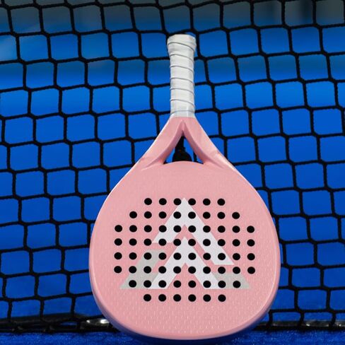 مضرب VALA One Padel - ألياف الكربون خفيفة الوزن، تصميم ممتص للصدمات، شكل دائري، ملمس إضافي للدوران والتحكم، Pala للرجال - النساء، مثالي للاعبين المبتدئين والمتوسطين in Saudi Arabia
