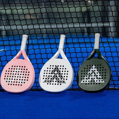 مضرب VALA One Padel - ألياف الكربون خفيفة الوزن، تصميم ممتص للصدمات، شكل دائري، ملمس إضافي للدوران والتحكم، Pala للرجال - النساء، مثالي للاعبين المبتدئين والمتوسطين in Saudi Arabia