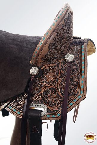 HILASON Flex Tree Western Horse Saddle in American Leather Barrel Trail | for Horses in Saudi Arabia