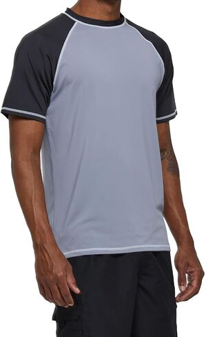 UPF 50+ Men's Rashguard Swim Tee - Short/Long Sleeve Athletic Shirt for Swimming, Running & Outdoor Activities in Saudi Arabia