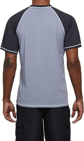 UPF 50+ Men's Rashguard Swim Tee - Short/Long Sleeve Athletic Shirt for Swimming, Running & Outdoor Activities in Saudi Arabia