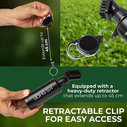 Golf Club Brush Cleaner 5oz (150ml) | Lightweight 70g | 45cm Retractable Clip | Nylon Bristles Golf Brush | Golf Accessories for Men and Women in Kuwait
