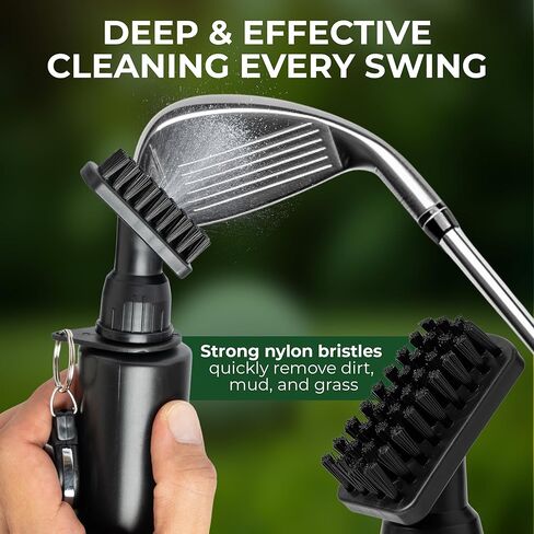 Golf Club Brush Cleaner 5oz (150ml) | Lightweight 70g | 45cm Retractable Clip | Nylon Bristles Golf Brush | Golf Accessories for Men and Women in Kuwait