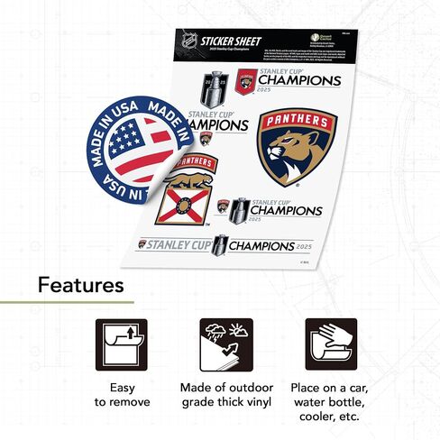 Desert Cactus Florida Panthers 2025 Stanley Cup Champions Team NHL Sticker Vinyl Decal Laptop Water Bottle Car Scrapbook (2025 Stanley Cup Champions - Type 2) in Saudi Arabia
