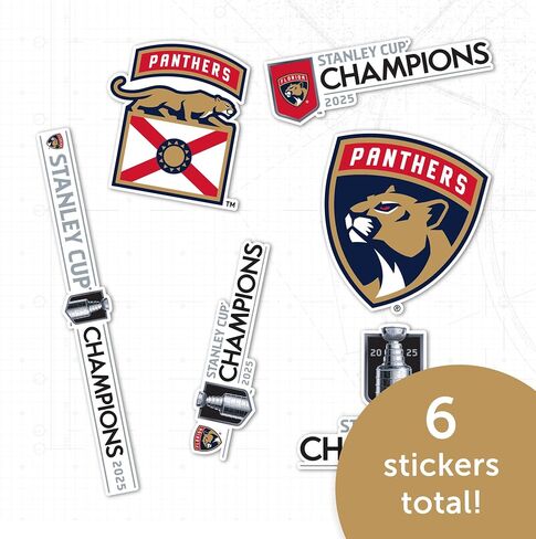 Desert Cactus Florida Panthers 2025 Stanley Cup Champions Team NHL Sticker Vinyl Decal Laptop Water Bottle Car Scrapbook (2025 Stanley Cup Champions - Type 2) in Saudi Arabia