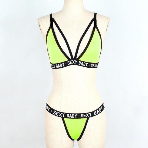 Women's Swimming Suits,Sporty Two-Piece Sexy Swimwear, Letter Bikini Beachwear,V-Neck in Saudi Arabia