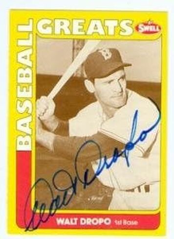 Walt Dropo autographed Baseball Card (Boston Sox 67) 1990 Swell Baseball Greats #111 - Autographed Baseball Cards in Saudi Arabia