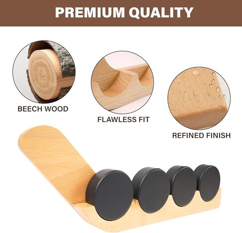 حافظة عرض لعبة الهوكي - مقاس 16.5 بوصة، حامل خشبي لـ 4 قطع، هدية مثالية للهوكي للاعبين والمشجعين، مع شريط الهوكي لتخصيص اسمك (4 قطع) in Kuwait