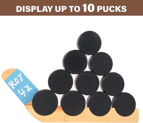 حافظة عرض لعبة الهوكي - مقاس 16.5 بوصة، حامل خشبي لـ 4 قطع، هدية مثالية للهوكي للاعبين والمشجعين، مع شريط الهوكي لتخصيص اسمك (4 قطع) in Kuwait