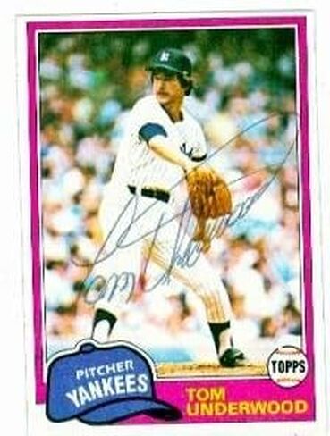 Tom Underwood autographed baseball card (New York Yankees) 1981 Topps #114 Ball Point Pen (67) - Autographed Baseball Cards in Saudi Arabia