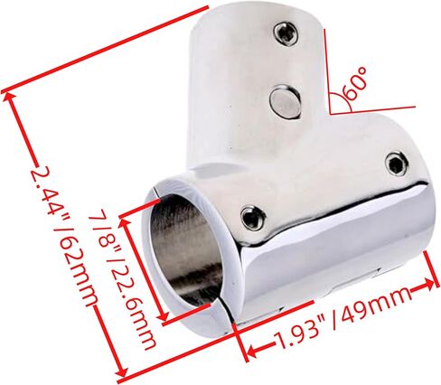 Boat Pipe Connectors Marine Yacht Railing Handrail,Heavy Duty 316 Stainless Steel 60/90 Degree Adjustable Pipe Tube Connector Clamp Marine Hardware-1Pack in Saudi Arabia