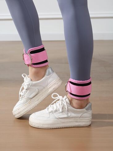 2 pcs Work Out Cuff Ankle Straps for Cable Machines, Soft, Adjustable, and Versatile Gym Accessories for Enhanced Lower Body Muscle Sculpting, Pink in Saudi Arabia