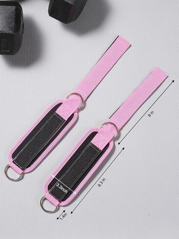 2 pcs Work Out Cuff Ankle Straps for Cable Machines, Soft, Adjustable, and Versatile Gym Accessories for Enhanced Lower Body Muscle Sculpting, Pink in Saudi Arabia