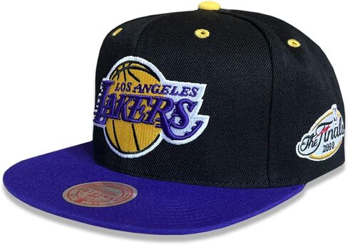 Mitchell & Ness LA Los Angeles Lakers NBA 2010 Finals Snapback Hat, 2Tone Adjustable Cap in Saudi Arabia