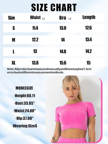 Seamless Short Sleeve Shirts for Women Breathable Running Workout Tops Athletic Gym Yoga Basic T-Shirts in Saudi Arabia