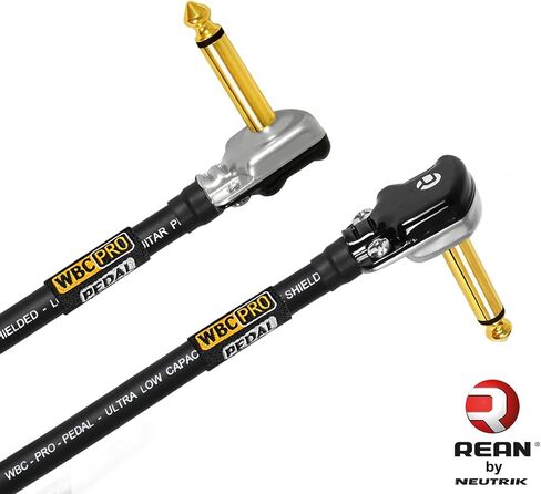 2 Units - 12 Inch - WBC-PRO-Pedal – 22 AWG - Low-Cap (18pF/ft) – Pro-Grade – Graphite-Based - Dual-Shielded Pedal, Effects, Patch, Instrument Cable with Neutrik-Rean Gold Plated Pancake TS Connectors in Saudi Arabia
