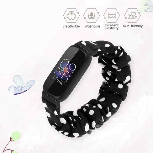 Scrunchies Band Compatible with Fitbit Inspire 3 Bands, Replacement Elastic Arm Band Stylish Chiffon Wristband Bracelet for Women, S/L in Saudi Arabia