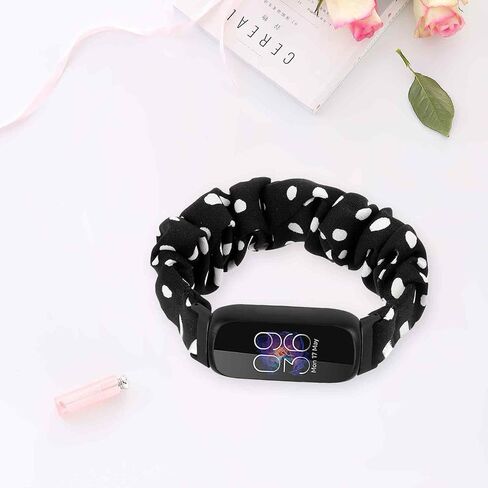Scrunchies Band Compatible with Fitbit Inspire 3 Bands, Replacement Elastic Arm Band Stylish Chiffon Wristband Bracelet for Women, S/L in Saudi Arabia
