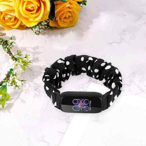 Scrunchies Band Compatible with Fitbit Inspire 3 Bands, Replacement Elastic Arm Band Stylish Chiffon Wristband Bracelet for Women, S/L in Saudi Arabia