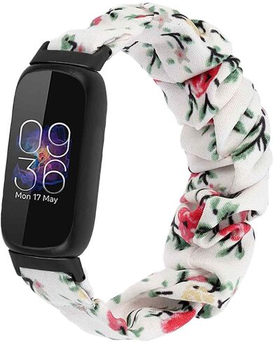 Scrunchies Band Compatible with Fitbit Inspire 3 Bands, Replacement Elastic Arm Band Stylish Chiffon Wristband Bracelet for Women, S/L in Saudi Arabia