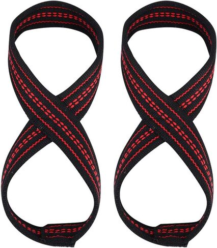 Lifting Wrist Straps Padded Nylon "8" Shaped Weight Lifting Straps Hand Protective Wraps Unisex Gym Training Support Accessories for Weightlifting Powerlifting Grip Bodybuilding, 1 Pair(S) in Saudi Arabia