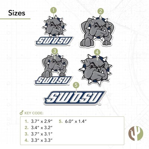 ملصق جامعة ولاية أوكلاهوما جنوب غرب الصحراء والصبار SWOSU Bulldogs شارات الفينيل زجاجة مياه للكمبيوتر المحمول وقصاصات السيارة T2 (النوع 2) in Saudi Arabia